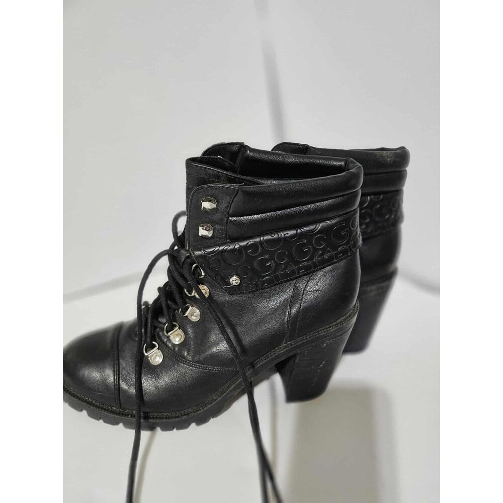 GBG Los Angeles Josiner Black Lace Up Ankle Boots Women’s 9 Chunky Heel